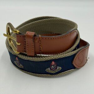 Seejays Port Marnock Golf Course Belt Mens Size 38 Full Grain Leather Blue Tan